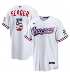 Men Texas Rangers 5 Corey Seager White 2026 USA 250 Fourth of July Home Stitched Baseball Jersey Men Texas Rangers 5 Corey Seager White 2026 USA 250 Fourth of July Home Stitched Baseball Jersey