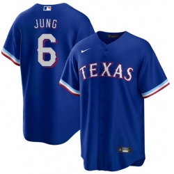 Men Texas Rangers Josh Jung #6 Blue Cool Base Stitched MLB Jersey