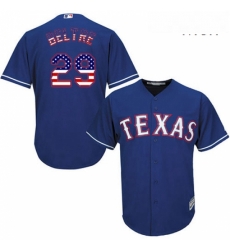 Mens Majestic Texas Rangers 29 Adrian Beltre Replica Royal Blue USA Flag Fashion MLB Jersey