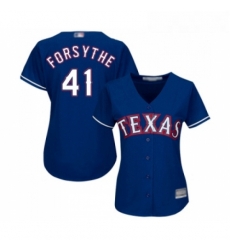 Womens Texas Rangers 41 Logan Forsythe Authentic Royal Blue Alternate 2 Cool Base Baseball Jersey 