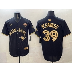 Men Toronto Blue Jays 39 Trey Yesavage Black Gold 2025 American League Champions Limited Stitched Baseball Jersey