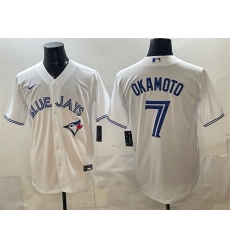 Men Toronto Blue Jays 7 Kazuma Okamoto White 2025 Cool Base Stitched Baseball Jersey