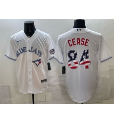 Men Toronto Blue Jays 84 Dylan Cease White 2026 USA 250 Fourth of July Stitched Baseball Jersey Men Toronto Blue Jays 84 Dylan Cease White 2026 USA 250 Fourth of July Stitched Baseball Jersey