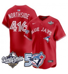 Men Women Youth Blue Jays 50th Patch 2025 World Series Red 416 Northside Stitched Jersey Men Women Youth Blue Jays 50th Patch 2025 World Series Red 416 Northside Stitched Jersey