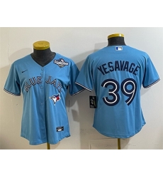 Women Toronto Blue Jays 39 Trey Yesavage Blue 2025 World Series Cool Base Stitched Baseball Jersey 