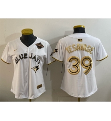 Women Toronto Blue Jays 39 Trey Yesavage White Gold 2025 American League Champions Limited Stitched Baseball Jersey Women Toronto Blue Jays 39 Trey Yesavage White Gold 2025 American League Champions Limited Stitched Baseball Jersey