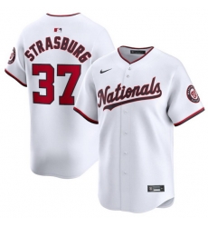 Men Washington Nationals 37 Stephen Strasburg White Cool Base Stitched Baseball Jersey