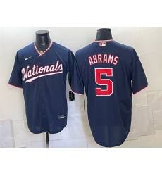 Men Washington Nationals 5 CJ Abrams Navy Stitched Baseball Jersey Men Washington Nationals 5 CJ Abrams Navy Stitched Baseball Jersey