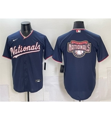 Men Washington Nationals Team Big Logo Navy Stitched Baseball Jersey Men Washington Nationals Team Big Logo Navy Stitched Baseball Jersey