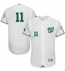 Mens Majestic Washington Nationals 11 Ryan Zimmerman White Celtic Flexbase Authentic Collection MLB Jersey