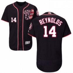 Mens Majestic Washington Nationals 14 Mark Reynolds Navy Blue Alternate Flex Base Authentic Collection MLB Jersey