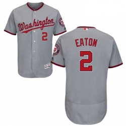 Mens Majestic Washington Nationals 2 Adam Eaton Grey Flexbase Authentic Collection MLB Jersey