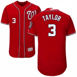 Mens Majestic Washington Nationals 3 Michael Taylor Red Alternate Flex Base Authentic Collection MLB Jersey