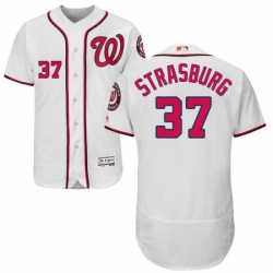 Mens Majestic Washington Nationals 37 Stephen Strasburg White Home Flex Base Authentic Collection MLB Jersey