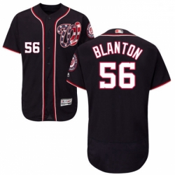 Mens Majestic Washington Nationals 56 Joe Blanton Navy Blue Flexbase Authentic Collection MLB Jersey