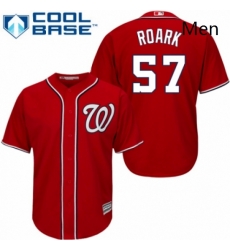 Mens Majestic Washington Nationals 57 Tanner Roark Replica Red Alternate 1 Cool Base MLB Jersey 