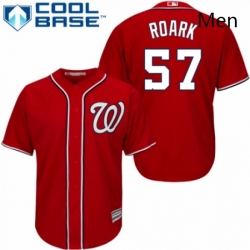 Mens Majestic Washington Nationals 57 Tanner Roark Replica Red Alternate 1 Cool Base MLB Jersey 