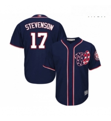 Mens Washington Nationals 17 Andrew Stevenson Replica Navy Blue Alternate 2 Cool Base Baseball Jersey 