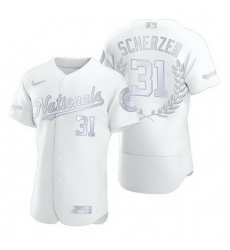 Nationals 31 Max Scherzer White Nike Flexbase Fashion Jersey