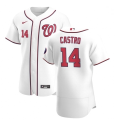 Washington Nationals 14 Starlin Castro Men Nike White Home 2020 Authentic Player MLB Jersey