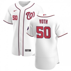 Washington Nationals 50 Austin Voth Men Nike White Home 2020 Authentic Player MLB Jersey