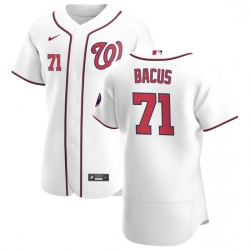 Washington Nationals 71 Dakota Bacus Men Nike White Home 2020 Authentic Player MLB Jersey