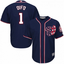 Youth Majestic Washington Nationals 1 Wilmer Difo Authentic Navy Blue Alternate 2 Cool Base MLB Jersey 