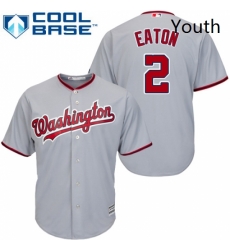 Youth Majestic Washington Nationals 2 Adam Eaton Authentic Grey Road Cool Base MLB Jersey