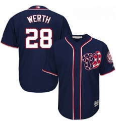 Youth Majestic Washington Nationals 28 Jayson Werth Replica Navy Blue Alternate 2 Cool Base MLB Jersey