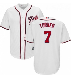 Youth Majestic Washington Nationals 7 Trea Turner Replica White Home Cool Base MLB Jersey