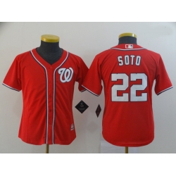 Youth Nationals 22 Juan Soto Red Cool Base Jersey