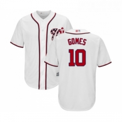 Youth Washington Nationals 10 Yan Gomes Replica White Home Cool Base Baseball Jersey 