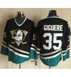 Ducks #35 Jean Sebastien Giguere PurpleTurquoise CCM Throwback Stitched NHL Jersey