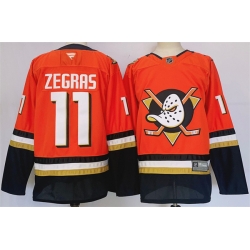 Men Anaheim Ducks 11 Trevor Zegras Orange Black 2024 25 Stitched Jersey