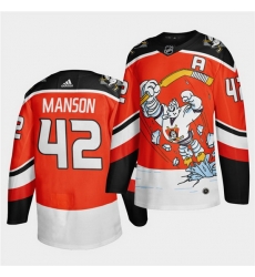 Men Anaheim Ducks 42 Josh Manson 2020 21 Orange Reverse Retro Stitched jersey