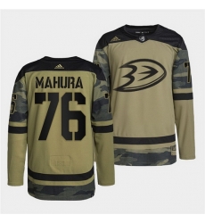 Men Anaheim Ducks 76 Josh Mahura 2022 Camo Military Appreciation Night Stitched jersey