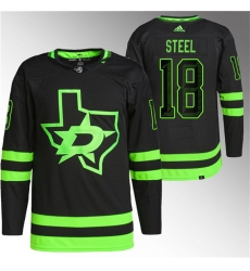 Men Dallas Stars 18 Sam Steel Black Stitched Jersey