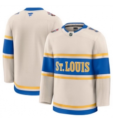 Men St  Louis Blues Blank Cream 2024 25 Winter Classic Stitched Hockey Jersey