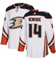 Mens Adidas Anaheim Ducks 14 Adam Henrique Authentic White Away NHL Jersey 