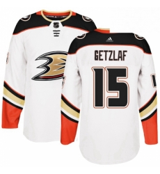 Mens Adidas Anaheim Ducks 15 Ryan Getzlaf Authentic White Away NHL Jersey 