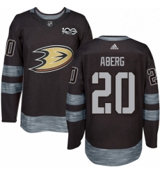 Mens Adidas Anaheim Ducks 20 Pontus Aberg Black 1917 2017 100th Anniversary Stitched NHL Jersey 