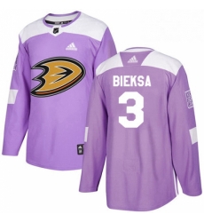 Mens Adidas Anaheim Ducks 3 Kevin Bieksa Authentic Purple Fights Cancer Practice NHL Jersey 