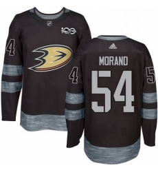 Mens Adidas Anaheim Ducks 54 Antoine Morand Authentic Black 1917 2017 100th Anniversary NHL Jersey 