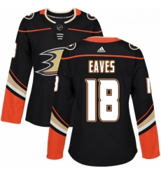 Womens Adidas Anaheim Ducks 18 Patrick Eaves Authentic Black Home NHL Jersey 