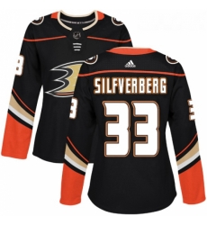 Womens Adidas Anaheim Ducks 33 Jakob Silfverberg Authentic Black Home NHL Jersey 