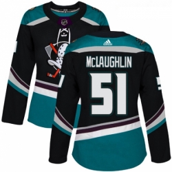 Womens Adidas Anaheim Ducks 51 Blake McLaughlin Authentic Black Teal Third NHL Jersey 