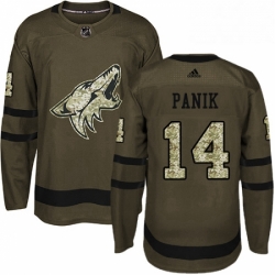 Mens Adidas Arizona Coyotes 14 Richard Panik Authentic Green Salute to Service NHL Jersey 