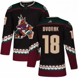 Mens Adidas Arizona Coyotes 18 Christian Dvorak Authentic Black Alternate NHL Jersey 