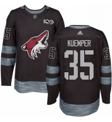 Mens Adidas Arizona Coyotes 35 Darcy Kuemper Authentic Black 1917 2017 100th Anniversary NHL Jersey 