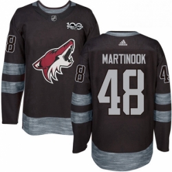 Mens Adidas Arizona Coyotes 48 Jordan Martinook Premier Black 1917 2017 100th Anniversary NHL Jersey 